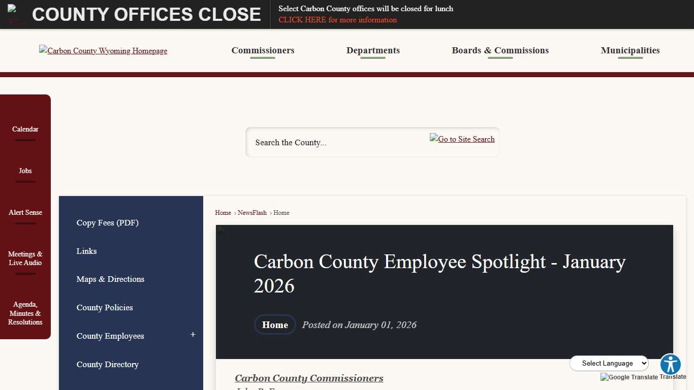 Carbon County Employee Spotlight - January 2026 • Carbon County, WY